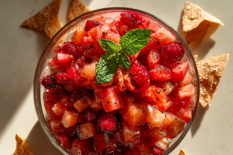 Fresh ingredients for Summer Fruit Salsa Delight