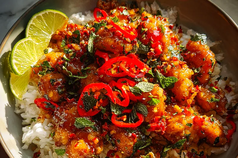 Fresh ingredients for Sweet Chili Glazed Chicken