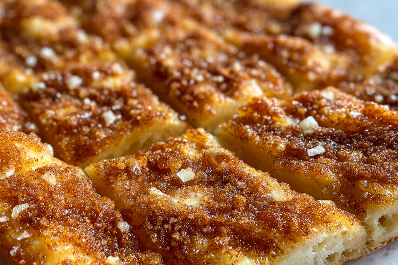 Ingredients for Cinnamon-Sugar Delight Pizza laid out neatly, including dough, butter, sugars, and cinnamon.
