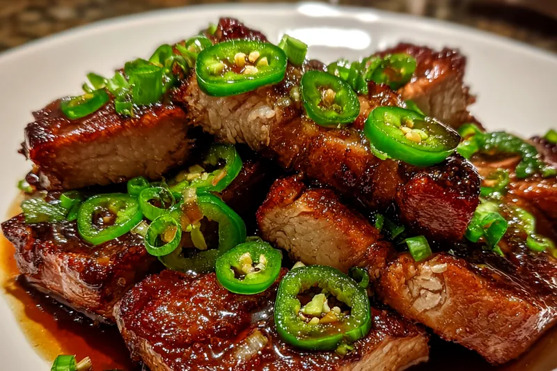 Cooking process for Sweet Jalapeño Pork Delight