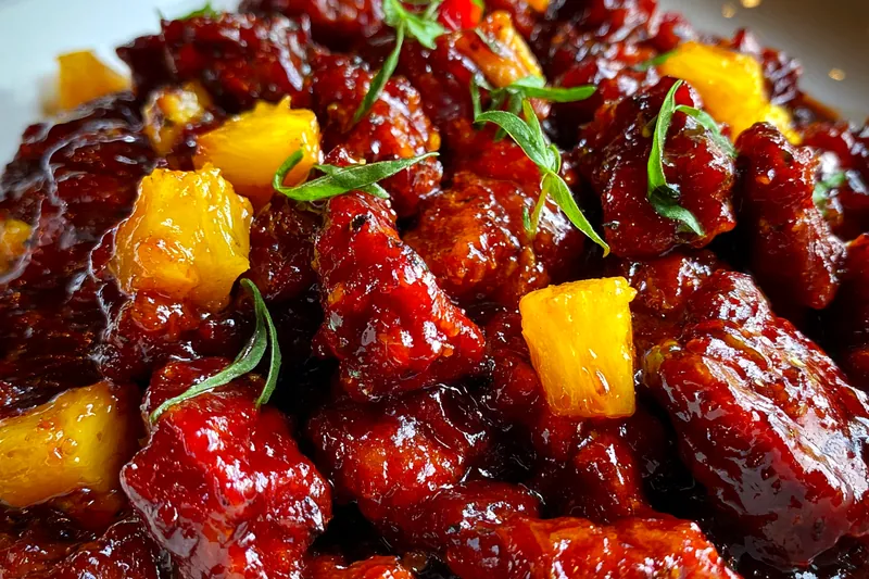 Fresh ingredients for Sweet Pineapple Chicken Delight