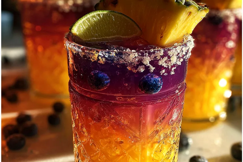 Cooking process for Tangy Pineapple Blueberry Drink