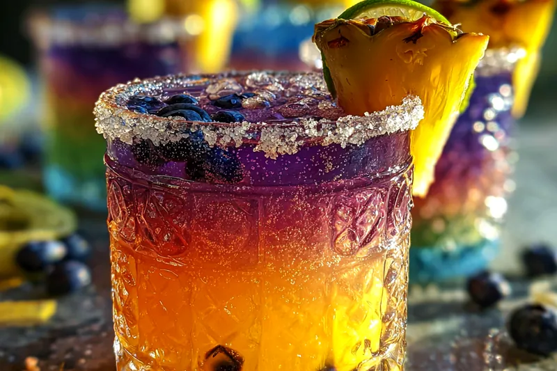 Fresh ingredients for Tangy Pineapple Blueberry Drink