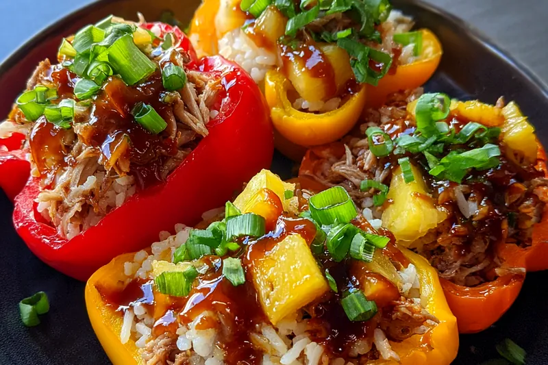 Fresh ingredients for Teriyaki Pineapple Pepper Bake