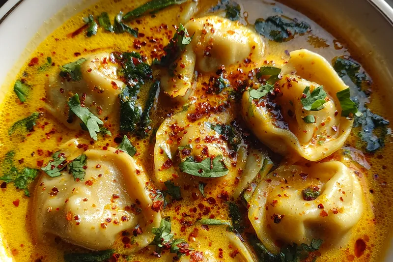 Cooking process for Thai Coconut Curry Dumplings