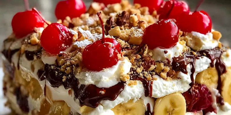 The Best No-Bake Banana Split Cake
