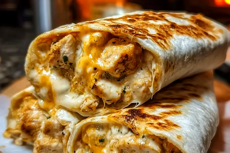 Chicken strips sizzling in a skillet with minced garlic and butter, showing the golden-brown color and aromatic cooking process