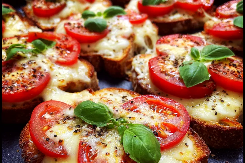 Fresh ingredients for Tomato Basil Garlic Toast