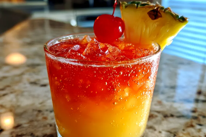 Fresh ingredients for Tropical Sparkling Cocktail