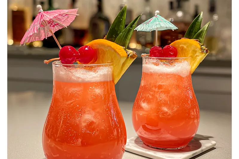 Cooking process for Tropical Sunset Cocktails