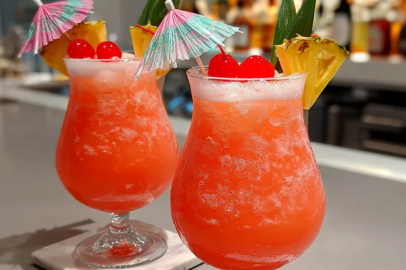 Fresh ingredients for Tropical Sunset Cocktails