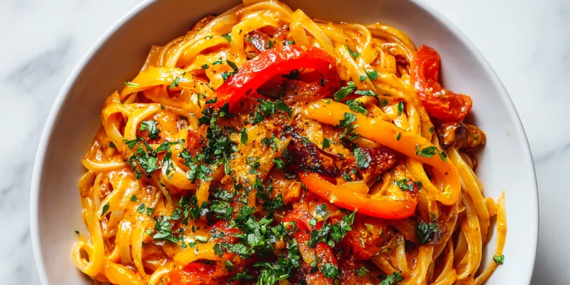 Vegan Cajun Pasta with Creamy Orange-Red Sauce
