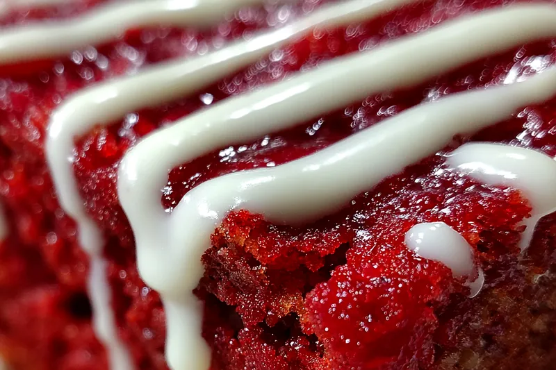 Cooking process for Velvety Red Baked Squares