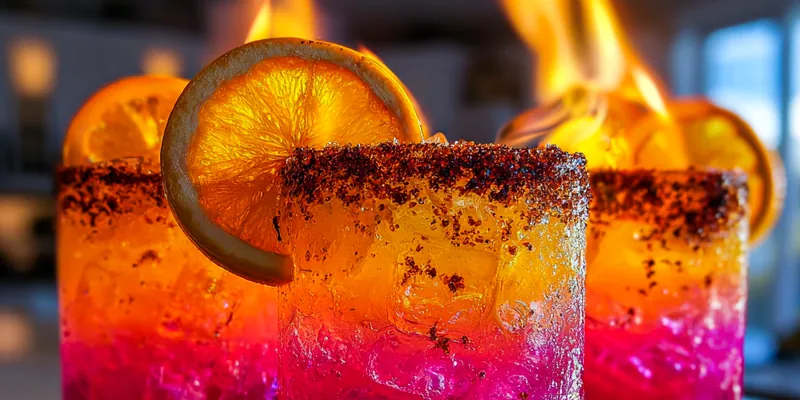 Vibrant Citrus Flame Shots
