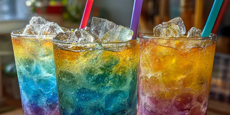 Vibrant Layered Rainbow Drink