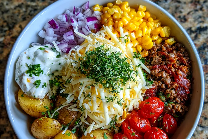 Fresh ingredients for Vibrant Taco Bowl