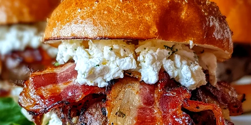 Whipped Feta &amp; Garlic Butter Bacon Smash Burgers