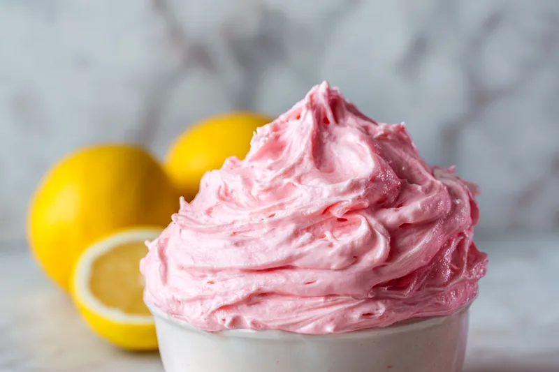 Mixing and preparing whipped fluffy pink lemonade