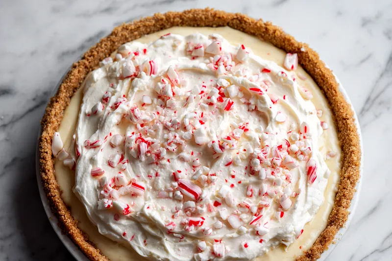 Step-by-step cooking process of White Chocolate Peppermint Pie