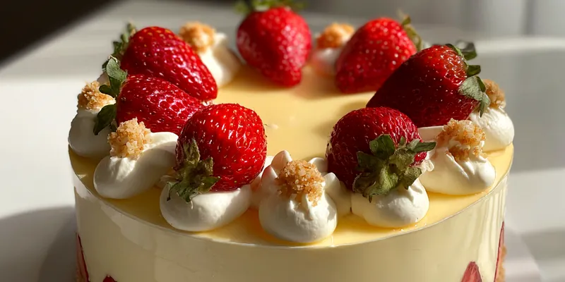 White Chocolate Strawberry Cheesecake