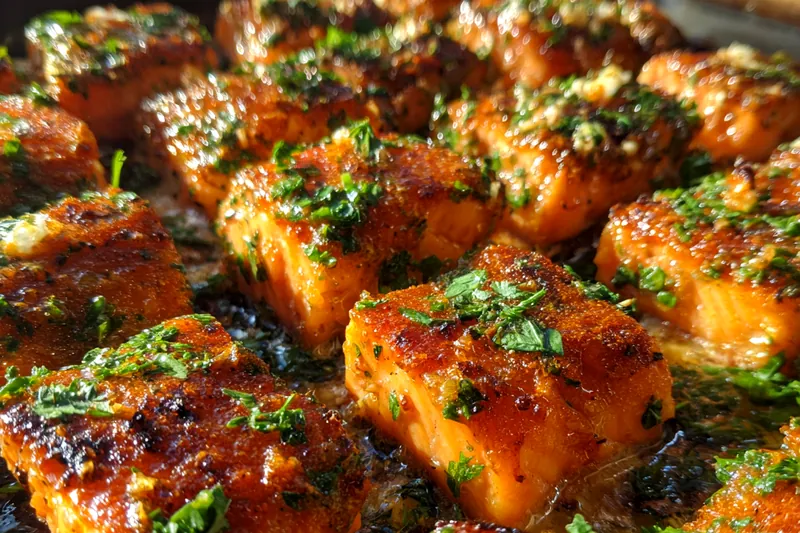 Cooking process for Zesty Grilled Salmon Bites