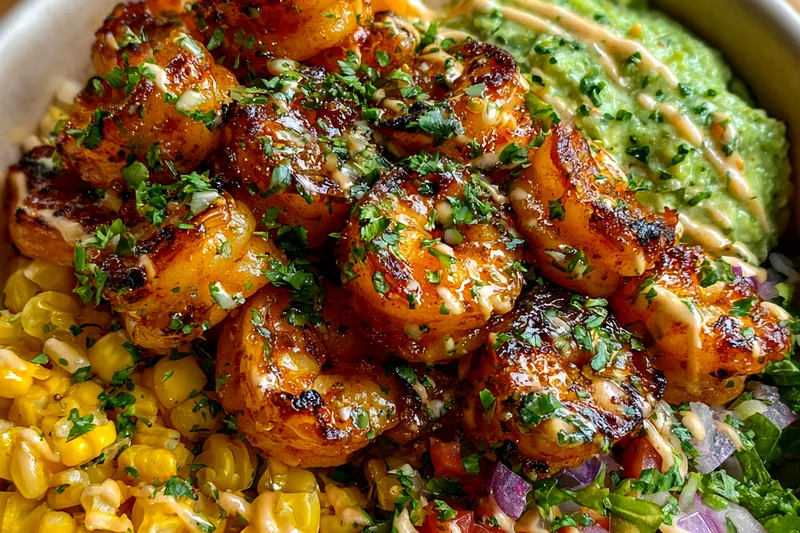 Cooking process for Zesty Grilled Shrimp Bowl